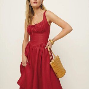 New Reformation Petites Balia Linen Dress